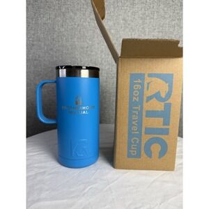 Rtic 16 Oz Insulated Stainless Steel Travel Coffee Mug Bright Blue New In Box
